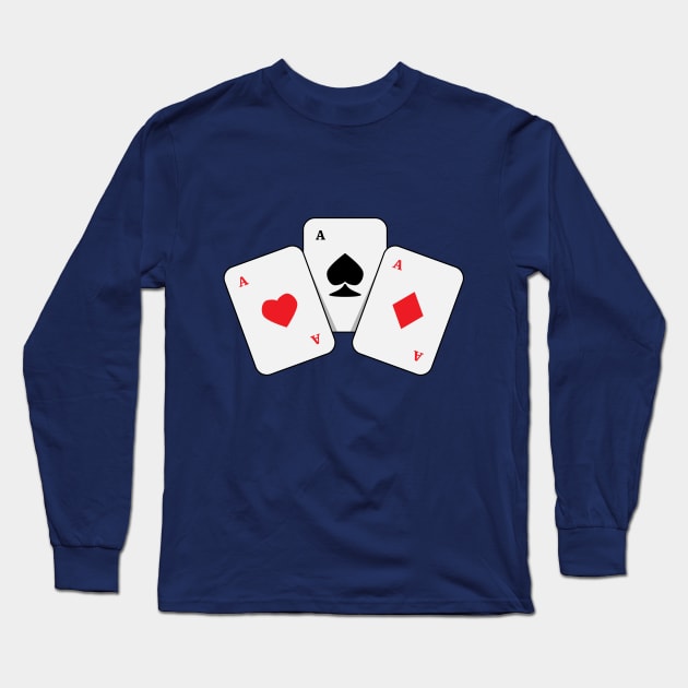 Three Aces of Cards! Long Sleeve T-Shirt by dblaiya